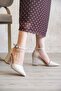 Women's Celar Matte Leather Nude Heeled Shoes - Nude