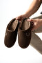 Brown Corduroy Men's House Slippers, Noiseless Comfortable Wool Slippers