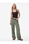 Viscose Fabric Pleated Detailed Pocketed Straight Wide Leg Belted Palazzo Trousers - 3