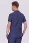 Men's Slim Fit Linen Blend Comfortable Fit Lapel Collar Short Sleeve Indigo Blue Shirt g 1549 - 6
