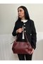 Women's Nilüfer Model Ruched Detail Faux Leather Shoulder Bag - 2