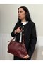 Women's Nilüfer Model Ruched Detail Faux Leather Shoulder Bag - 3