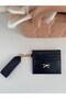 Women's Bow Detailed Shiny Faux Leather Card Holder with Keychain - 3