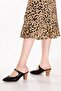 Women's Genuine Leather Heels Slipper Vdt.13 Black - 5