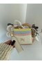 Women's Bow Detailed Shiny Faux Leather Card Holder with Keychain