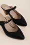 Women's Genuine Leather Heels Slipper Vdt.13 Black - 2