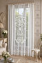 Castle Linen Look Embroidered Tulle Panel Curtain Castle Beige (Measurements Width X Length) - 2