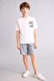 100% Cotton Elastic Waist Pocketed Pique Shorts for Boys B5925A825Sm