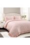 Single Pink Frilly Duvet Cover Set Cotton Satin