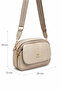 Women's Beige Leather Cover 3-Compartment Crossbody Shoulder Bag with Adjustable Textured Strap Daily Stylish Mini Bag - 6