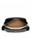 Women's Black Leather Cover 3-Compartment Crossbody Shoulder Bag with Adjustable Textured Strap Daily Stylish Mini Bag - 5