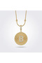 Special Series Tarnish-Free Steel Zircon Stone Dorica Chain Letter Pendant - Medallion Necklace
