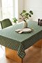 Green Floral Pattern Stain Resistant Quality Fabric Tablecloth - Stylish and Decorative Kitchen Living Room Cover - 6