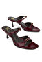 , Women's Genuine Leather Heeled Slippers 1611059Z0305 Claret Red - 4