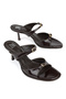 , Women's Genuine Leather Heeled Slippers 1611059Z0305 Brown - 4