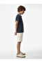 Printed Shorts with Pockets and Elastic Waist in Cotton Texture - 3