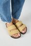 ®   Premium Tolly Genuine Leather Snake Textured Double Belted Velcro Women's Daily Slippers - 6