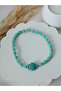Women's Anklet Turquoise Turtle Tightening Natural Stone Turquoise Bead Anklet - 2