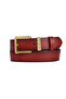 100% Genuine Leather, 4 cm Red Women's Belt with Gold Buckle; Jeans, Sports Belt=An-Byn-62.Gold.Tak - 7