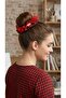 Betty Bands Red Lace Plaid Scrunchie Scrunchy – Voluminous Stylish Hair Tie for Daily and Special Use - 3