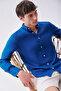 Men's Brown Slim Fit Long Sleeve Linen Shirt