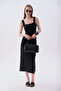 Women's White Jacquard Sleeveless Midi Dress