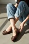 Scenic Brown Buckle (4cm) Pointed Toe Heeled Shoes - 6