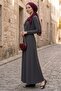 Shawl Tie-Detail Dress 1691 - Anthracite - 5