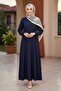Sarev Hijab Dress 1694 - Navy Blue - 3