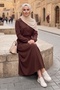 Pocket Detail Zippered Double Set 1697 - Brown - 3