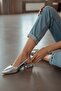 Felina Silver Wrinkled (3 cm Heeled) Pointed Toe Heeled Shoes - 4