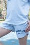 Women's Gray Melange Printed Oversize Summer Comfortable T-Shirt Shorts Set (100% Cotton) - 5