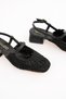 Mesh Women's Knitted and Mesh Detailed Strappy Open-Back Low Heel Shoes - 2