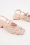 Mesh Women's Knitted and Mesh Detailed Strappy Open-Back Low Heel Shoes - 2