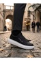 Ba0307 Thick High Sole Double Tape Black White Men's Shoes - 4