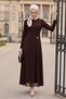 Buckle Detail Lined Dress 1701 - Brown - 2