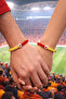Yellow Red Heart Fan Bracelet Handmade Adjustable Gift for Friend and Lover Macrame Bracelet - 2
