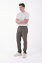 Men's Dark Khaki Cotton Linen Trousers - 5