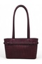 Burgundy Knitted Patterned Belt Detailed Bucket Model Women's Shoulder Bag - 4