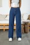 Women's Navy Blue High Waist Wide Leg Jeans - 5