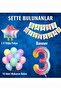 Rainbow Concept 3 Year Old Birthday Party Celebration Set Number and Star Foil Banner and Macaron Balloon - 2