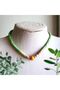 Women's Green Fimo Dough Bead Necklace Handmade Bijouterie Gift Accessory - 2