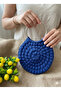 Handmade Popcorn Knitting Bag Stylish Design with Clutch Bag Metal Rings and Chain