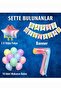 Rainbow Concept 7 Year Old Birthday Party Celebration Set Number And Star Foil Banner And Macaron Balloon - 2
