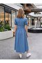 Girl's Belted Buttoned Denim Dress - 2