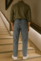 Men's Elastic Waist Jogger Wide Leg Gray Baggy Pants - 3