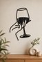 Black Goblet Wall Painting | |   Goblet Organizer 30 X 18 Decorative Metal Wall Painting Woman Holding a Goblet Minimal Drawing Wine Glass