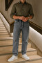 Men's Elastic Waist Jogger Wide Leg Gray Baggy Pants