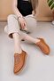 D25Ya 705 Tan Genuine Leather Lace-Up Women's Shoes - 4