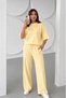 Women's half sleeve blouse and bottom lace-up wide leg two-piece set